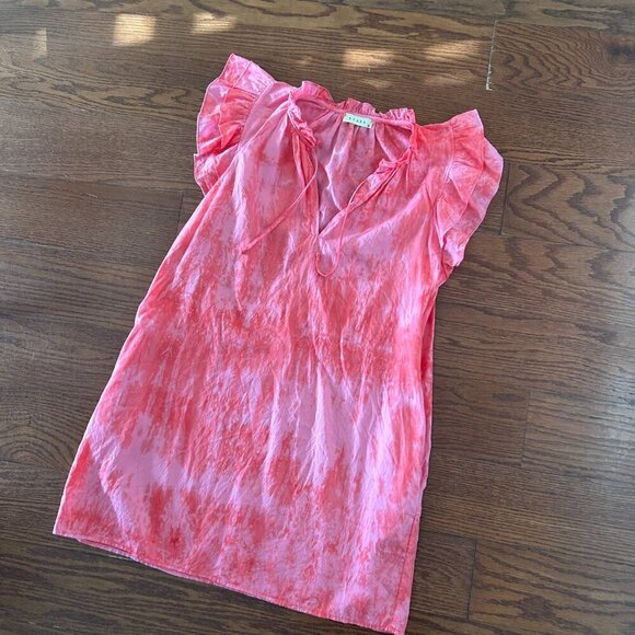 Stark X Poplin Tie Dye Dreamy Dress Ruffle Flutter Sleeve Size Small - Picture 9 of 16